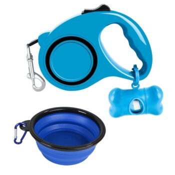 3-in-1 Dog Leash and Foldable Bowl Set